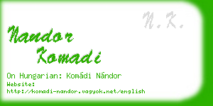 nandor komadi business card