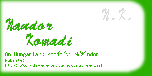 nandor komadi business card